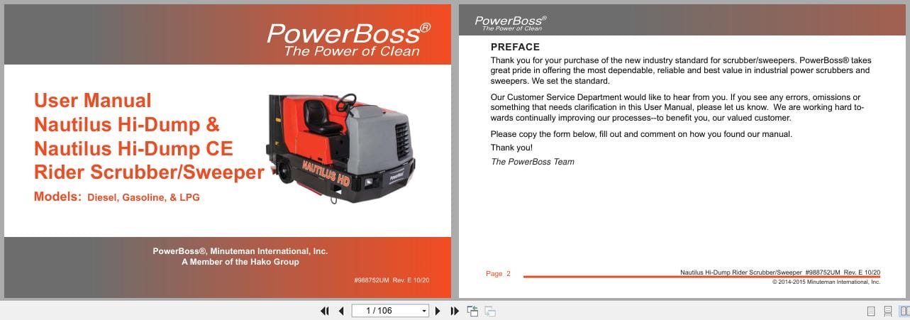 PowerBoss Nautilus Sweeper PB45HDSL To PB45HLPCE User Manual 988752UM 10.2020 (1)
