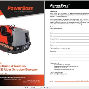 PowerBoss Nautilus Sweeper PB45HDSL To PB45HLPUK Parts Catalog 988752 04.2023 (1)
