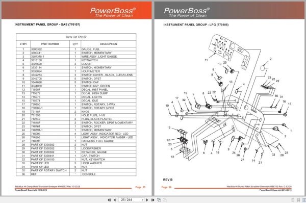 Powerboss Nautilus Sweeper Pb45Hdsl To Pb45Hlpuk Parts Catalog 988752 2020 (2)