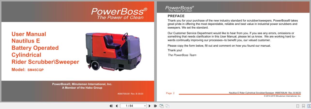 PowerBoss Nautilus Sweeper SM45CQP User Manual 988768UM 06.2020 (1)