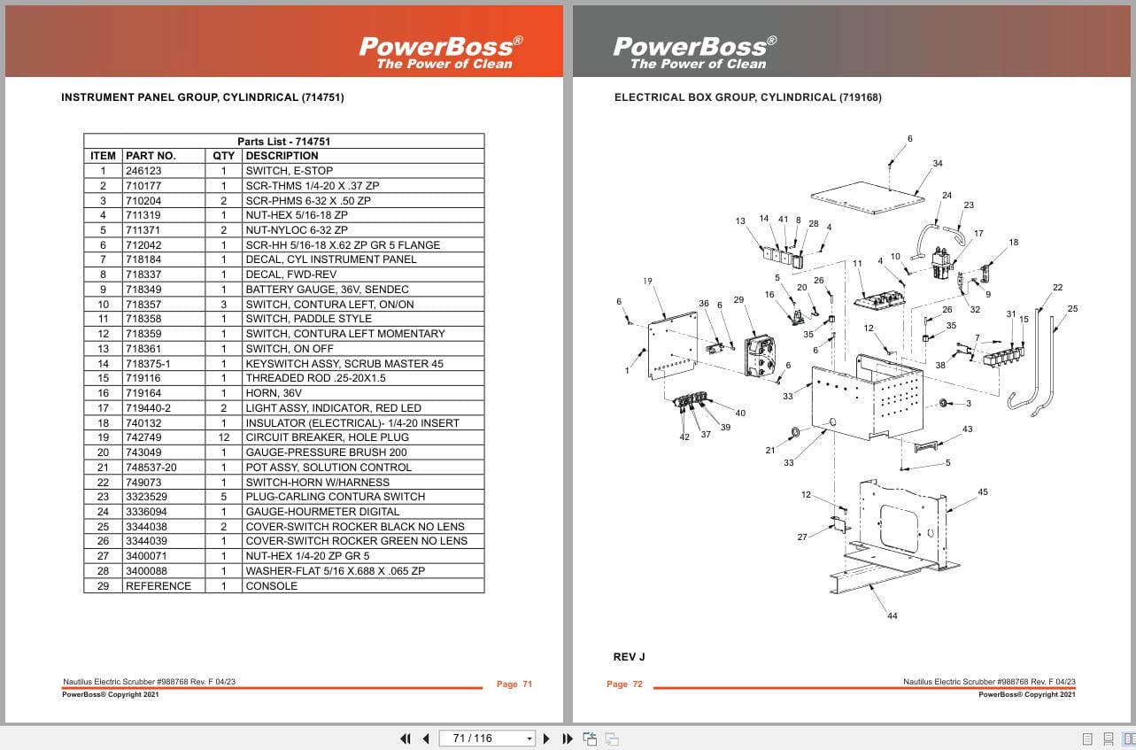 PowerBoss Nautilus Sweeper SM45DQP To SM45CQP CE Parts Catalog 988768 2023 (2)