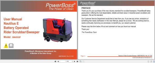 PowerBoss Nautilus Sweeper SM45DQP User Manual 988768UM D 2020 (1) Powerboss Nautilus Sweeper Sm45Dqp User Manual 988768Um D 2020 (1)