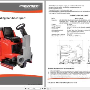 Powerboss Rider Scrubber Admiral 28 32 Sport Parts Catalog User Manual (1)