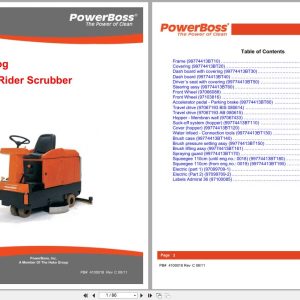 PowerBoss Rider Scrubber Admiral 35 Parts Catalog 4100018 2011 (1)