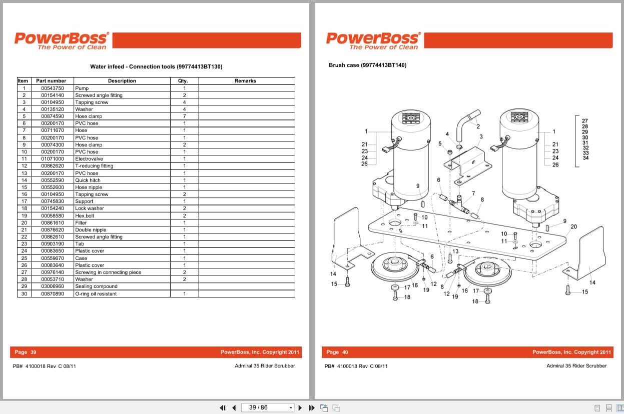 PowerBoss Rider Scrubber Admiral 35 Parts Catalog 4100018 2011 (2)