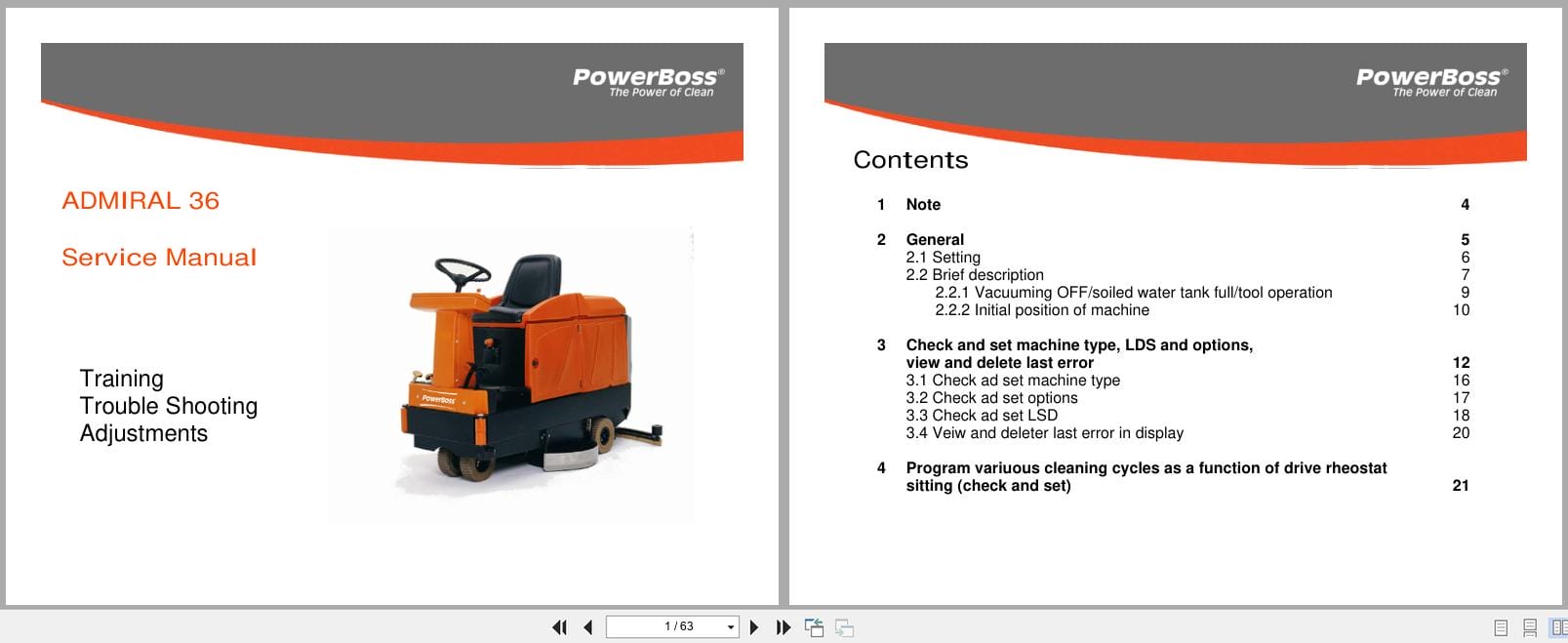 PowerBoss Rider Scrubber Admiral 36 Service Manual (1)