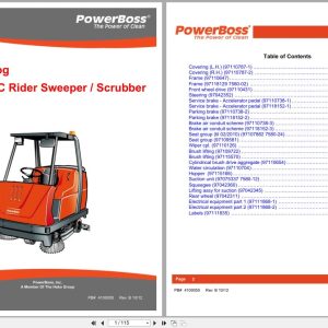 PowerBoss Rider Sweeper Admiral 38C Parts Catalog 4100055 2012 (1)