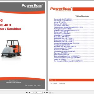 PowerBoss Rider Sweeper Admiral PLUS 40D Parts Catalog 4100060 2021 (1)
