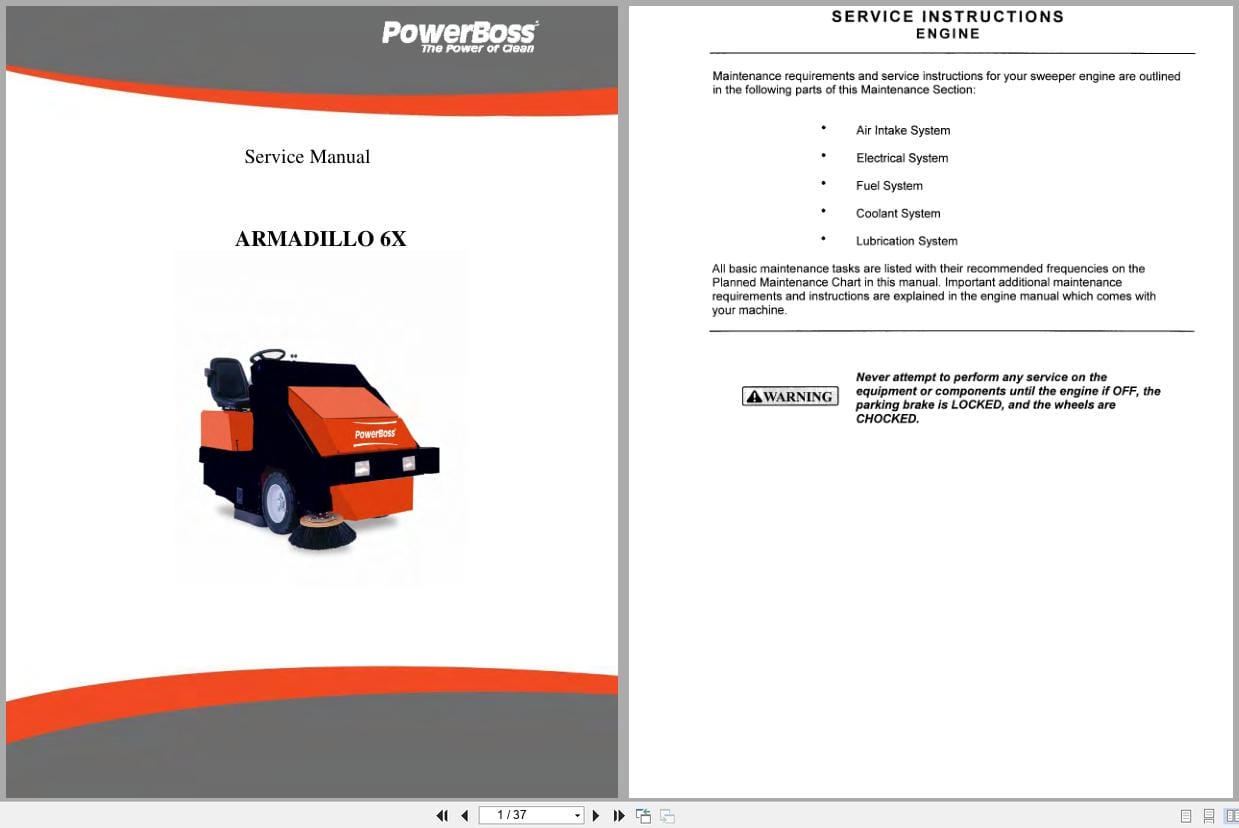 PowerBoss Rider Sweeper Armadillo 6X Service Manual (1)