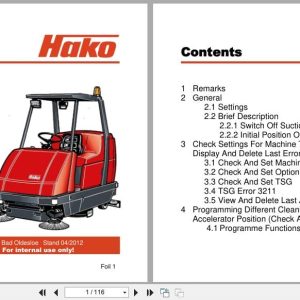 PowerBoss Rider Sweeper Hakomatic B1100 B1050 Service Booklet 2012 (1)