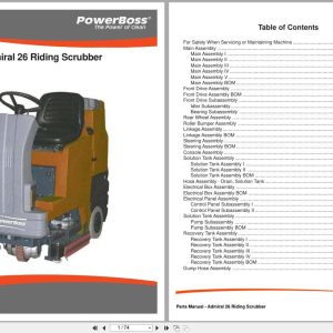 PowerBoss Riding Scrubber Admiral 26 Parts Manual Wiring Diagram 988726PB 2011 (1)