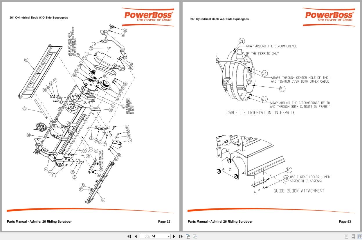 PowerBoss Riding Scrubber Admiral 26 Parts Manual Wiring Diagram 988726PB 2011 (2)