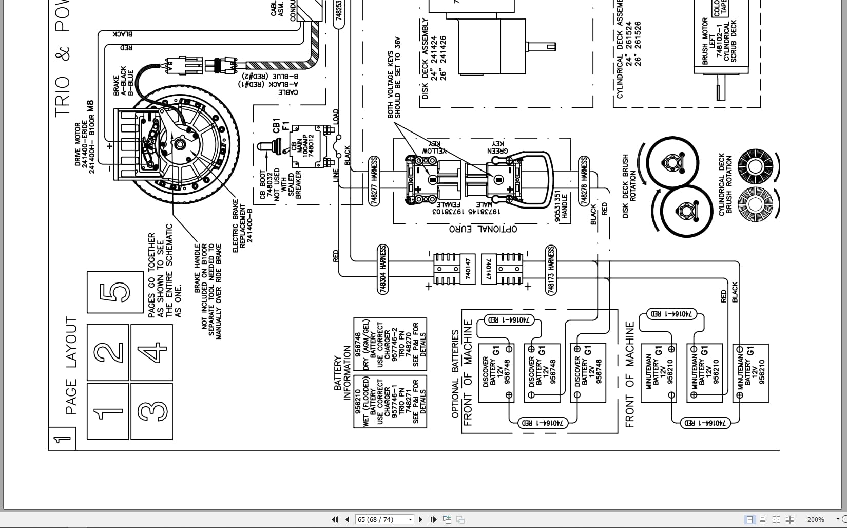 PowerBoss Riding Scrubber Admiral 26 Parts Manual Wiring Diagram 988726PB 2011 (3)