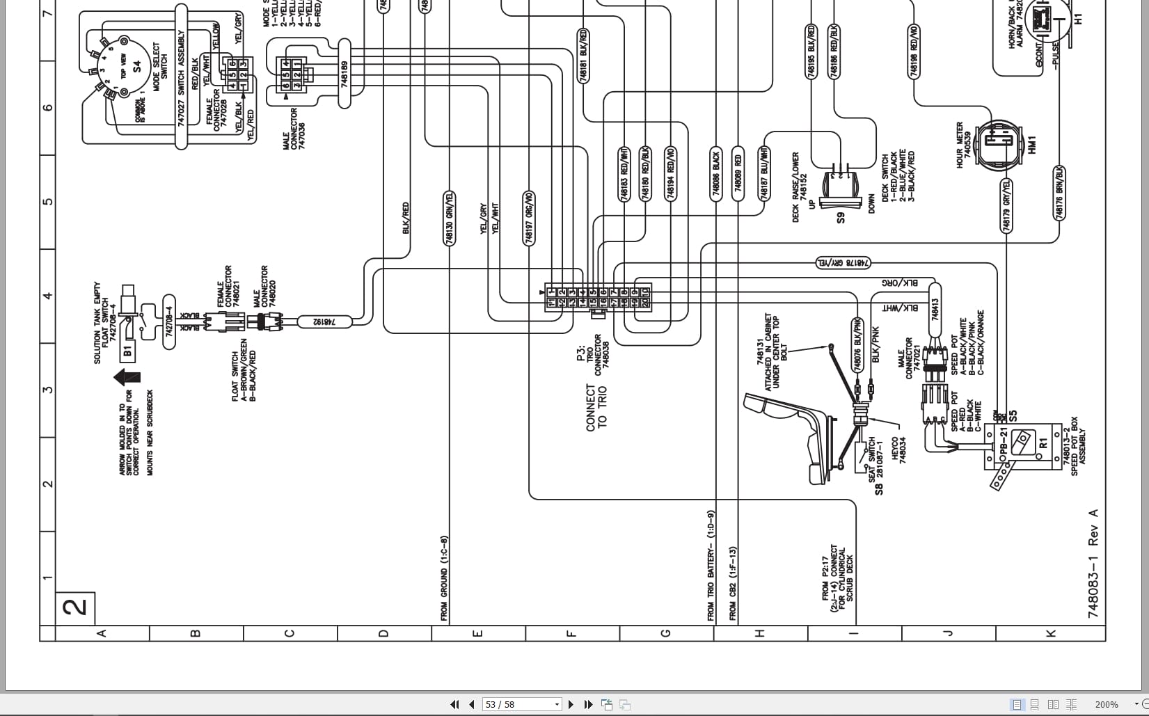 PowerBoss Riding Scrubber Admiral 28 32 Parts Manual Wiring Diagram 988739PB 2016 (3)