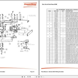 Powerboss Riding Scrubber Admiral 28 32 Parts Manual Wiring Diagram 988739Pb 2017 (2)