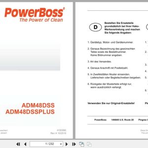 PowerBoss Scrubber ADM48DSS ADM48DSSPLUS Spare Parts List 4100066 2019 DE EN FR (1)