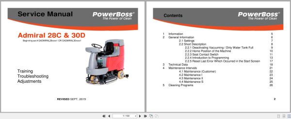 Powerboss Scrubber Admiral 28D 30D Service Manual 2015 (1)