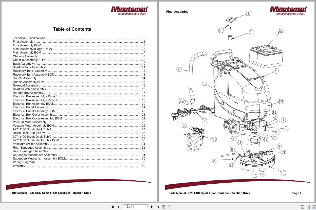 PowerBoss Scrubber E26ECO Sport Parts Manual 988737S 2016 (2)