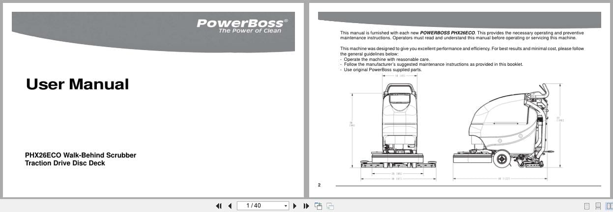 PowerBoss Scrubber PHX26ECO User Manual 988737UMPB 2016 (1)