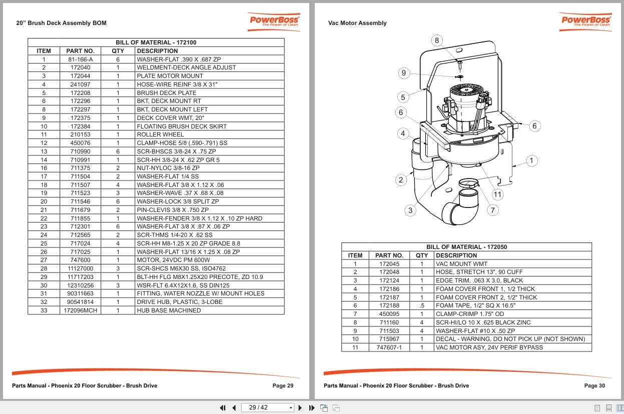 PowerBoss Scrubber Phoenix 20 PHX20BD Parts Manual Wiring Diagram 988720PB 2016 (2)