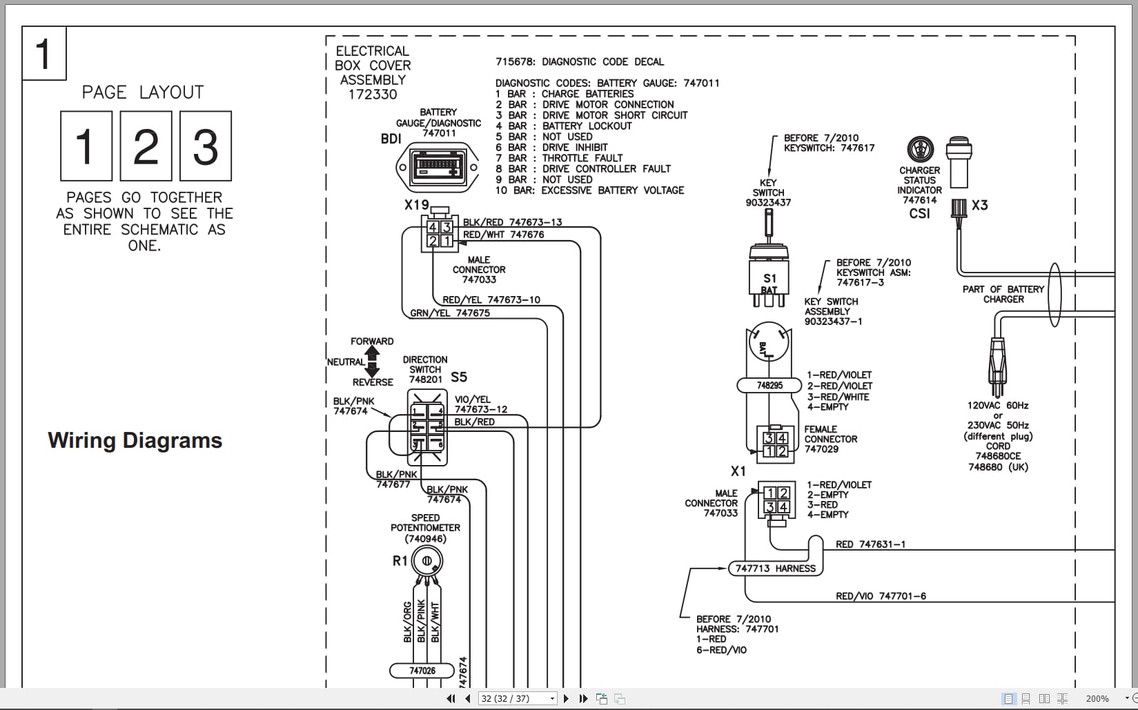 PowerBoss Scrubber Phoenix 20 PHX20BD Parts Manual Wiring Diagram 988720PB 2016 (3)