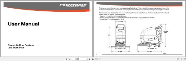 Powerboss Scrubber Phoenix 20 Phx20Bd User Manual 988720Umpb 2016 (1)