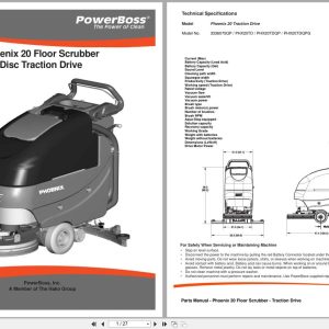 PowerBoss Scrubber Phoenix 20 Parts Manual 988721PB 2010 (1)