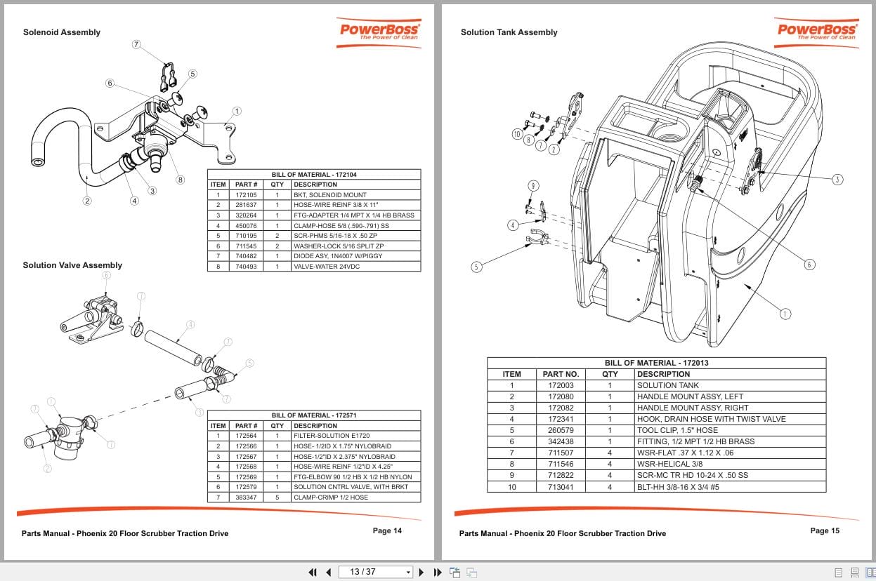 PowerBoss Scrubber Phoenix 20 Parts Manual 988721PB 2016 (2)