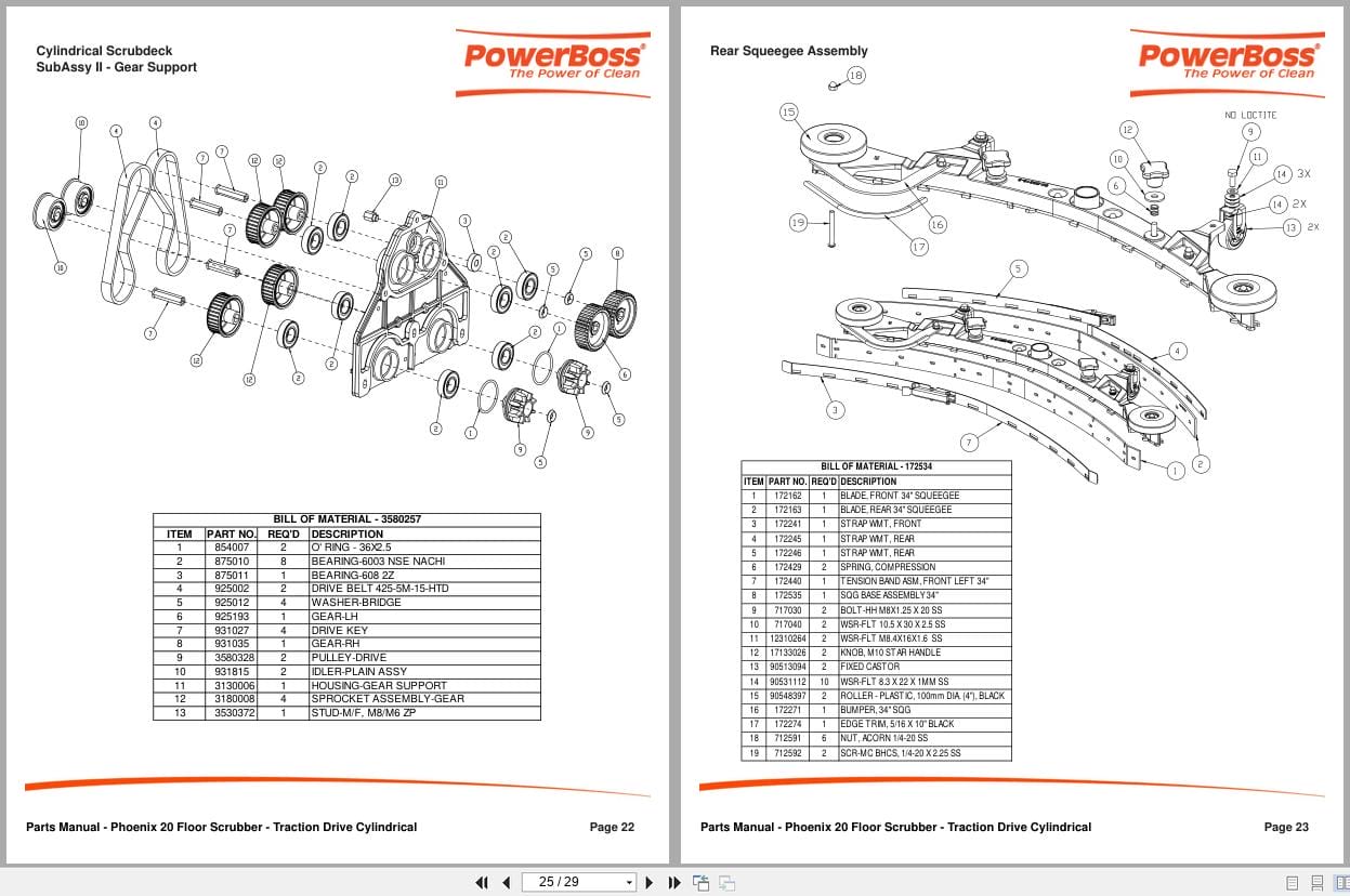 PowerBoss Scrubber Phoenix 20 Parts Manual 988728PB 2011 (2)