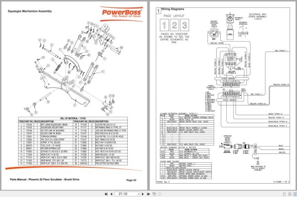 Powerboss Scrubber Phoenix 20 Parts Manual Wiring Diagram 988720Pb 2011 (2)