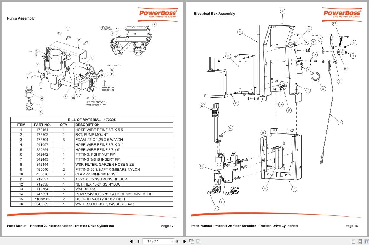 PowerBoss Scrubber Phoenix 20 Parts Manual Wiring Diagram 988728PB 2016 (2)