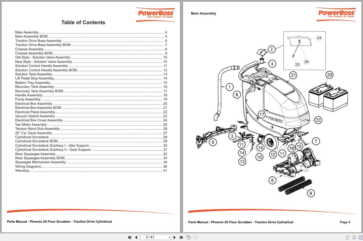 PowerBoss Scrubber Phoenix 20 Super Sport Parts Manual Wiring Diagram 988728PB 2016 (2)