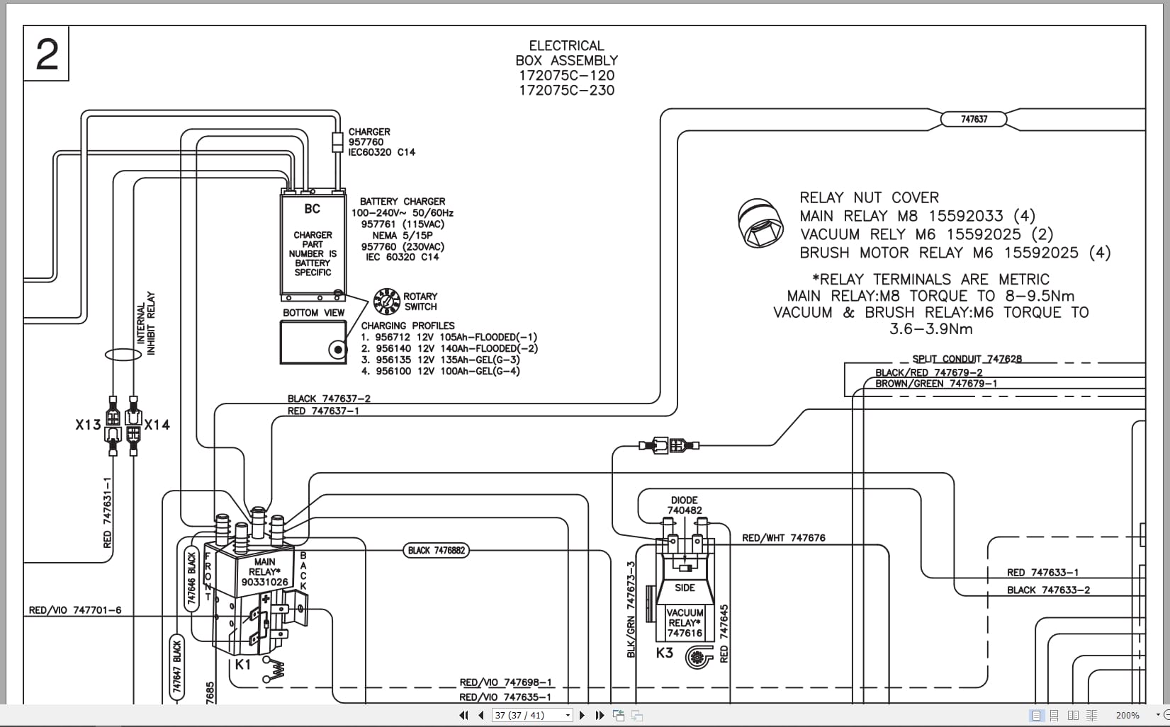 PowerBoss Scrubber Phoenix 20 Super Sport Parts Manual Wiring Diagram 988728PB 2016 (3)