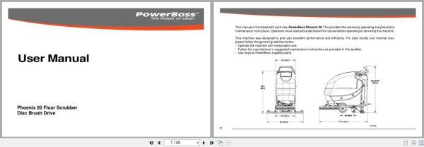 PowerBoss Scrubber Phoenix 20 User Manual 988720UMPB 2010 (1) Powerboss Scrubber Phoenix 20 User Manual 988720Umpb 2010 (1)