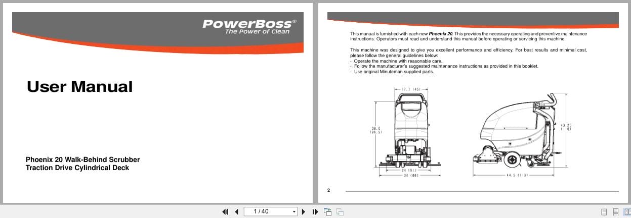 PowerBoss Scrubber Phoenix 20 User Manual 988728UMPB 2011 (1)