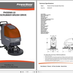PowerBoss Scrubber Phoenix 22 3336604QP Parts Manual Wiring Diagram 988720PB 2008 (1)