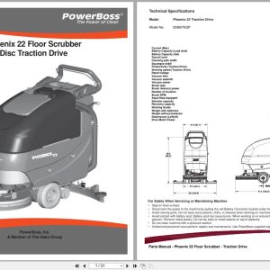 PowerBoss Scrubber Phoenix 22 3336604QP Parts Manual Wiring Diagram 988721PB 2009 (1)