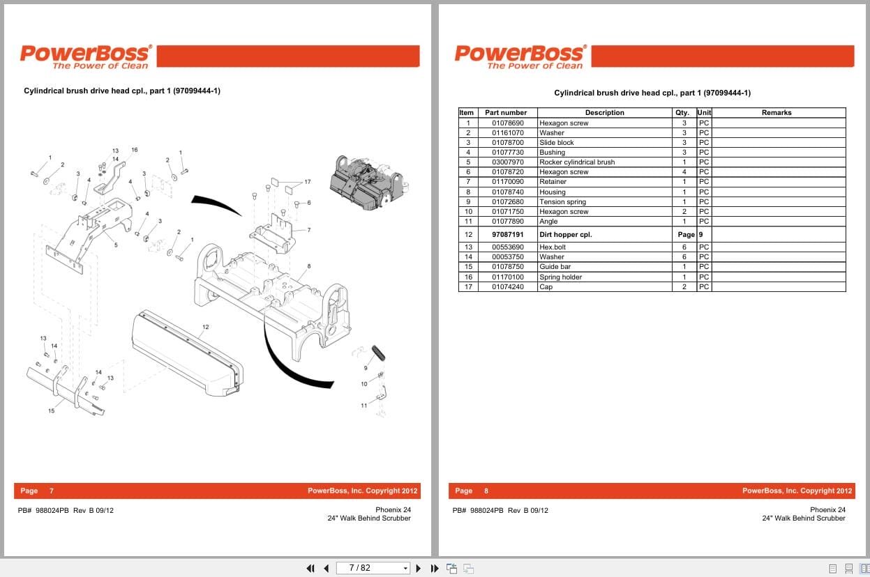 PowerBoss Scrubber Phoenix 24 Parts Catalog 988024PB 2012 (2)