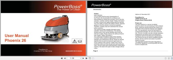 Powerboss Scrubber Phoenix 26 User Manual 988026Umpb 2022 (1)