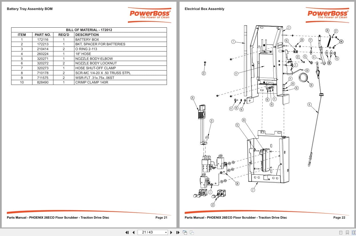 PowerBoss Scrubber Phoenix 26ECO Parts Manual Wiring Diagram 988737PB 2016 (2)