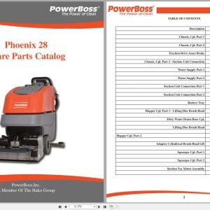 PowerBoss Scrubber Phoenix 28 Spare Parts Catalog 4100008 2012 (1)