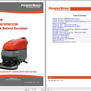 PowerBoss Scrubber Phoenix 2830 3030 3330 Parts Catalog 988745PB 2012 (1)