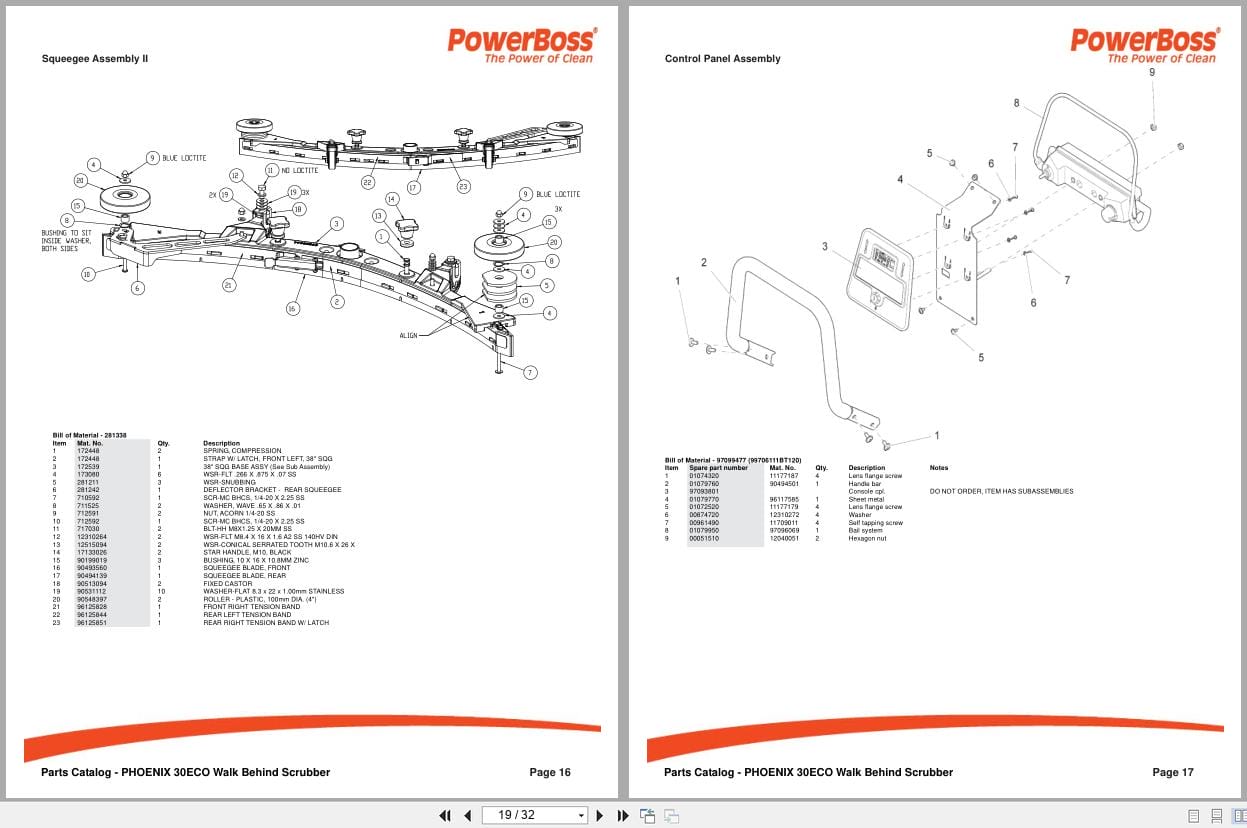 PowerBoss Scrubber Phoenix 30ECO Parts Catalog 988746PB 2014 (2)