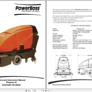 PowerBoss Scrubber Phoenix 34 Parts Instruction Manual 988322 2007 (1)