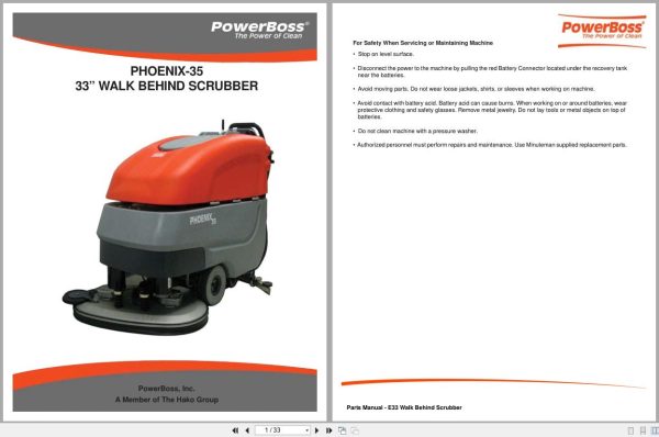 Powerboss Scrubber Phoenix 35 User Manual 988033Pb 2009 (1)