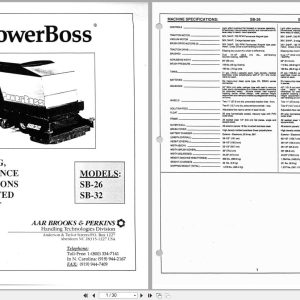 PowerBoss Scrubber SB 26 SB 32 Operating Maintenance Instructions Parts (1)
