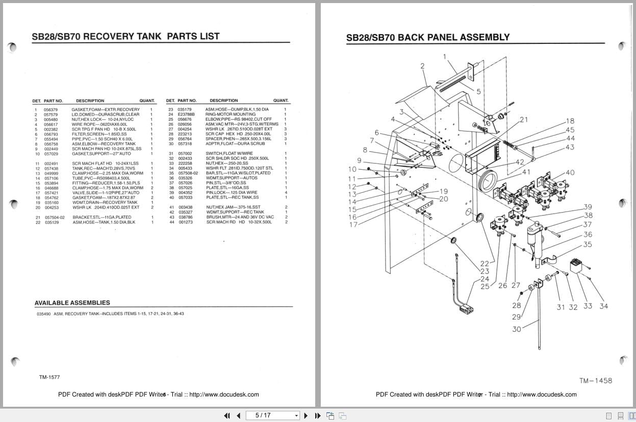 PowerBoss Scrubber SB28 SB70 Parts Manual 083363 (2)