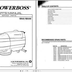 PowerBoss Scrubber SB40 SB100 Parts Manual 083365 (1)