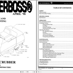 PowerBoss Scrubber SV1000 Operation Maintenance Troubleshooting Manual 324406 (1)
