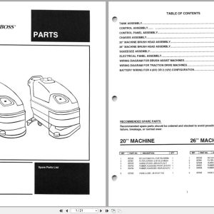 PowerBoss Scrubber VS20B VS20 VS26 VS51B VS51 VS66 Spare Parts List 083490P 3 (1)